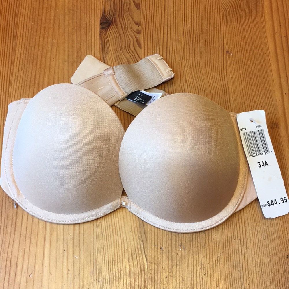 Strapless nude padded bra